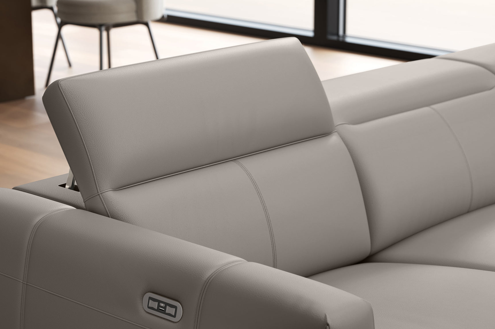 Carmen Leather Dual Recliner Sofa with Console