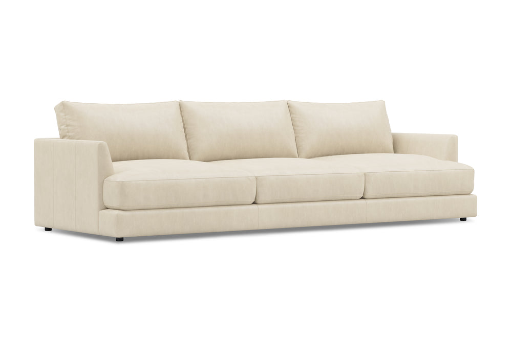 Valencia Serena Leather Three Seats Sectional Sofa, Beige