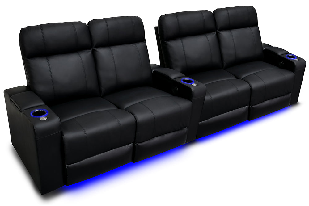 Valencia Piacenza Home Cinema Seating Row of Double Loveseat Black