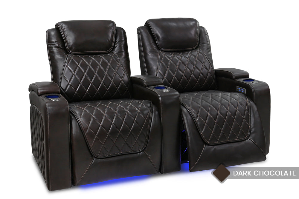 Valencia Oslo Home Cinema Seating, Row of 4 Black