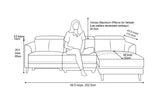 Valencia Andria Modern Right Hand Facing Top Grain Leather Reclining Sectional, Grey