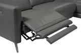 Valencia Andria Modern Right Hand Facing Top Grain Leather Reclining Sectional, Grey