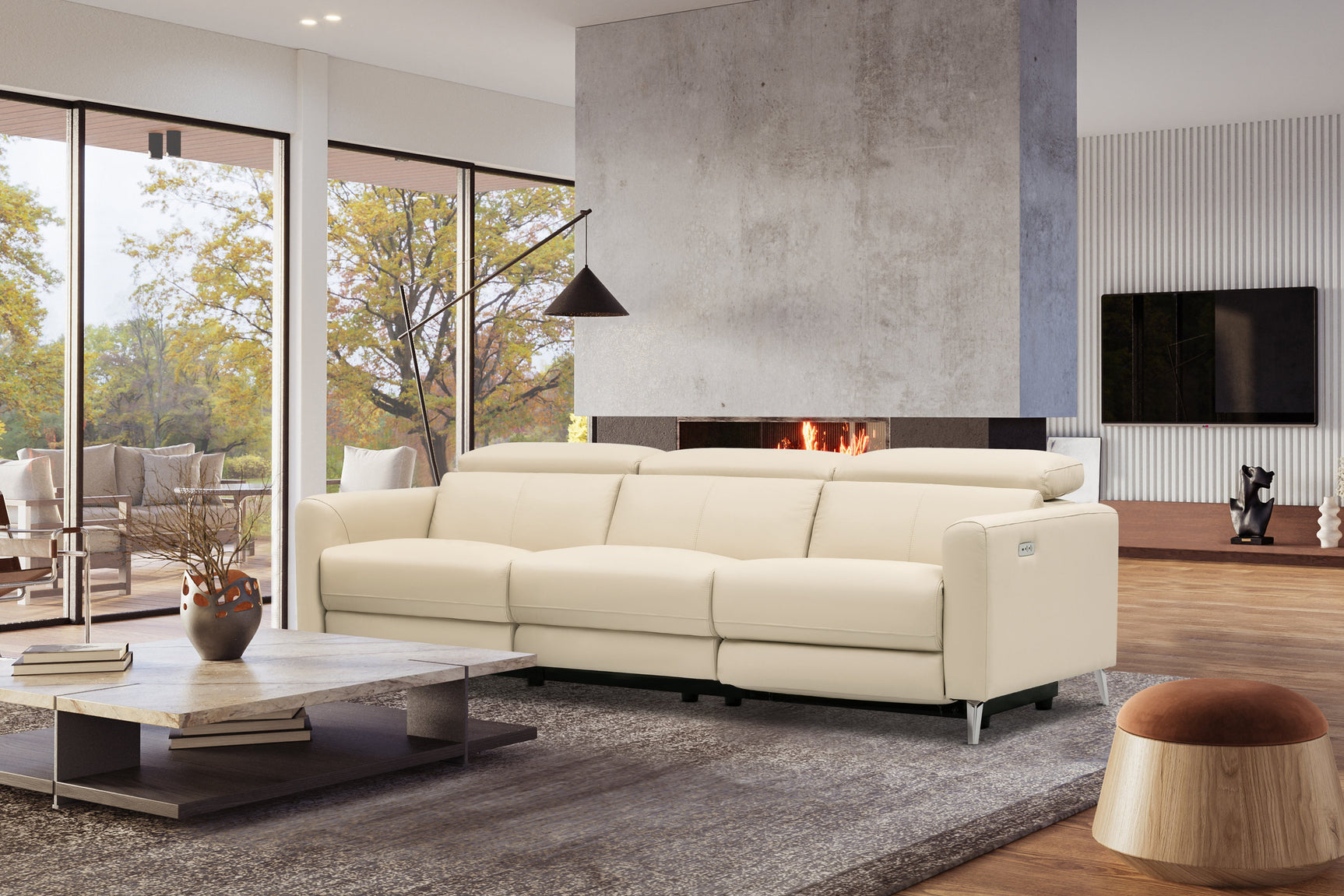 Andria Leather Reclining Sofa
