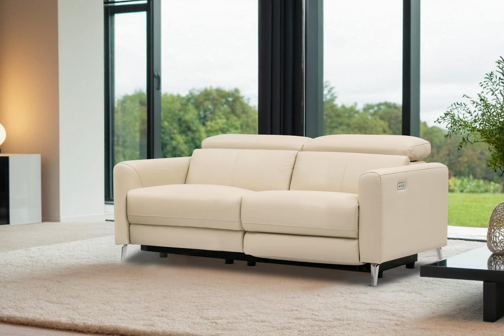 Andria Leather Reclining Sofa