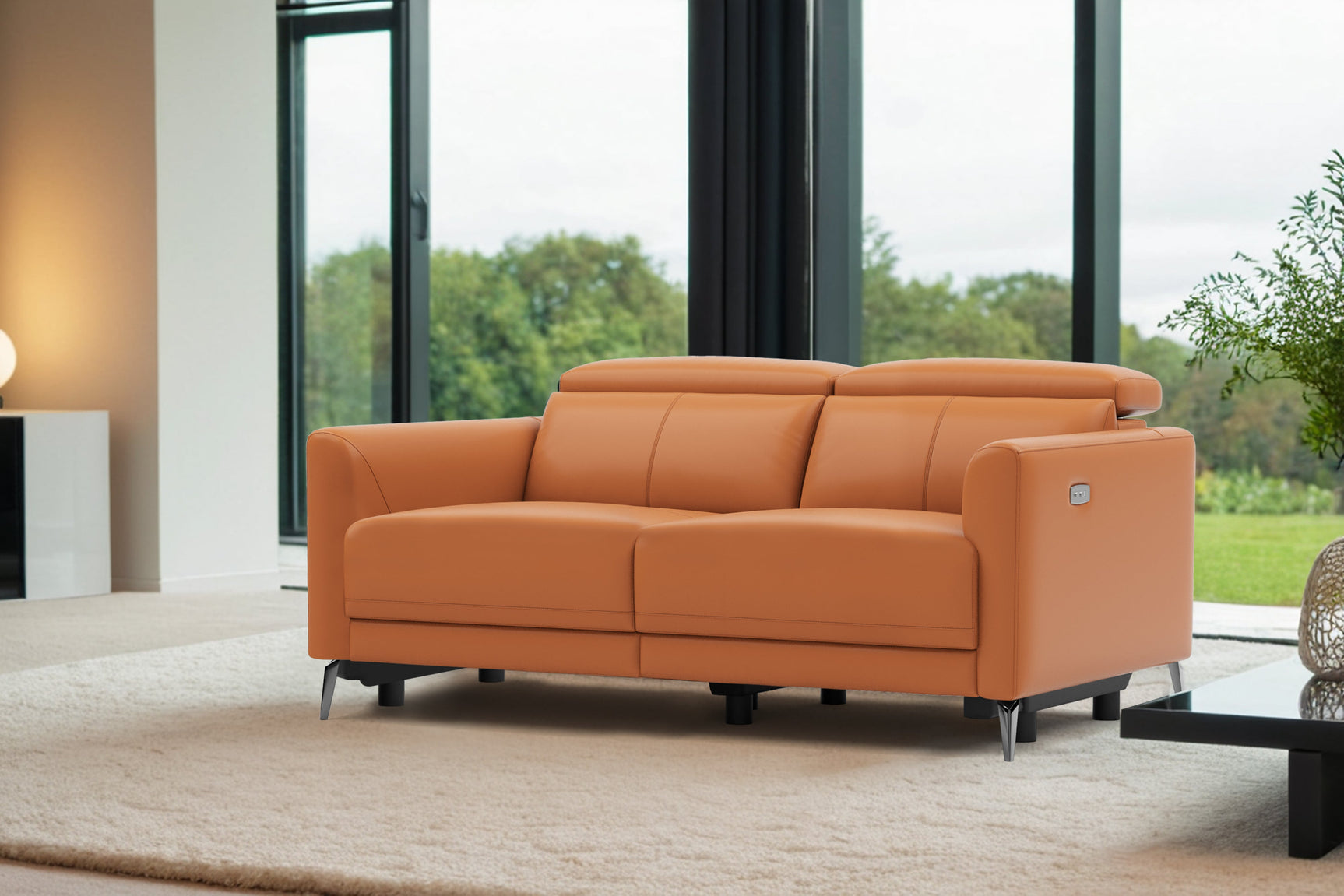 Andria Leather Reclining Sofa