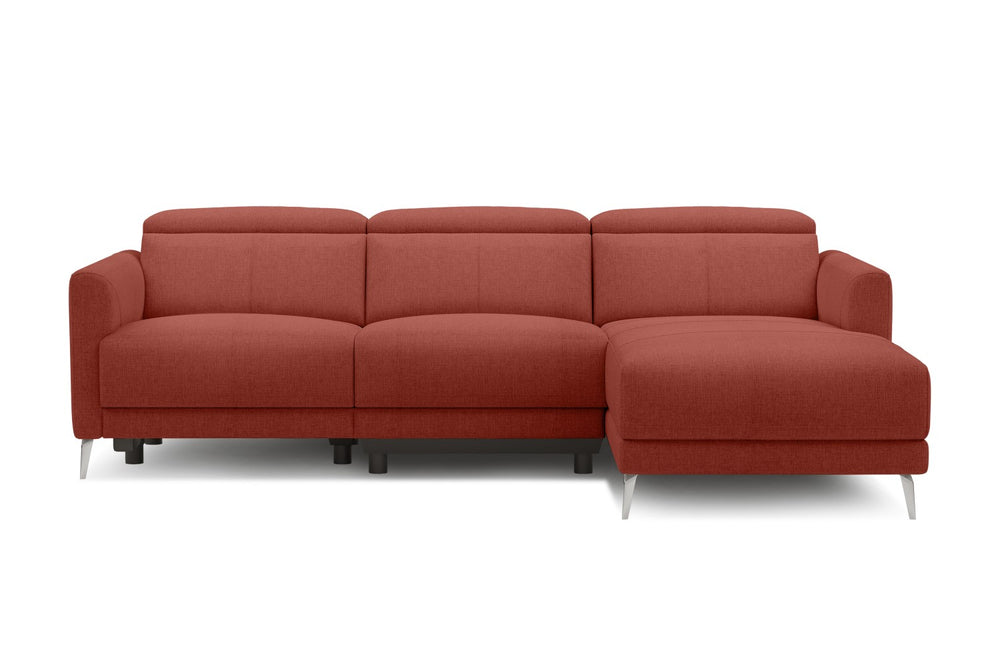 Valencia Andria Modern Right Hand Facing Fabric Reclining Sectional Sofa, Red