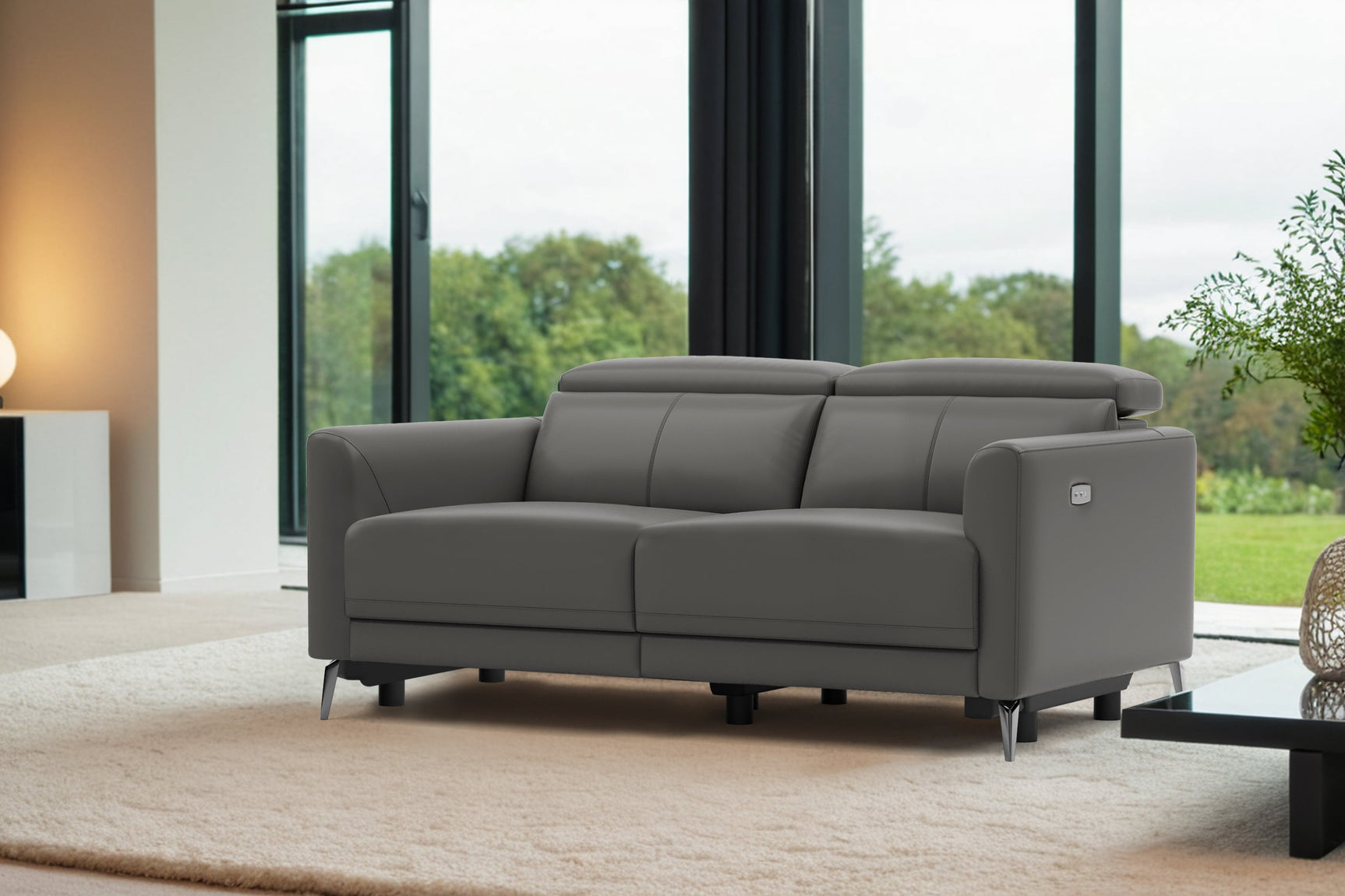 Andria Leather Reclining Sofa