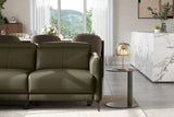 Valencia Andria Modern Left Hand Facing Top Grain Leather Reclining Sectional Sofa, Dark Green Color