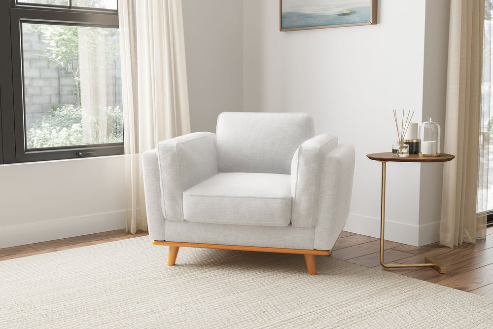 Valencia Artisan Fabric Accent Chair, White