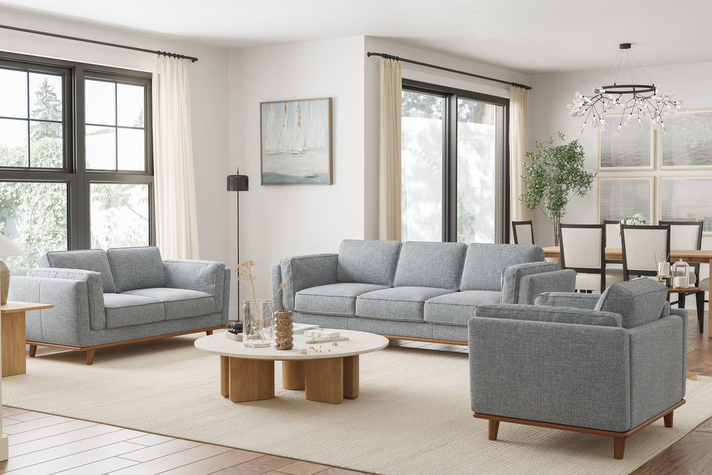 Valencia Artisan Swiss Linen Sofa, Grey Color