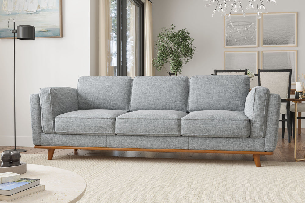 Valencia Artisan Swiss Linen Sofa, Grey Color