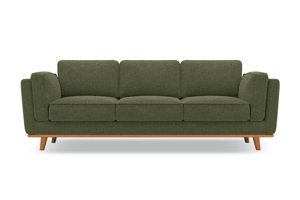 Valencia Artisan Swiss Linen Three Seat Sofa, Olio Green