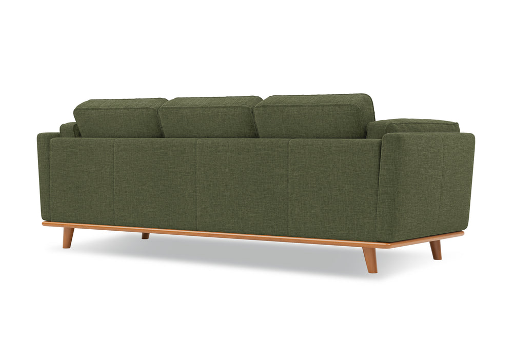 Valencia Artisan Swiss Linen Three Seat Sofa, Olio Green