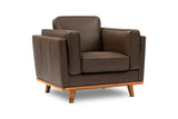 Valencia Artisan Leather Accent Chair, Chocolate Color