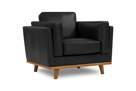 Valencia Artisan Leather Accent Chair, Black Color