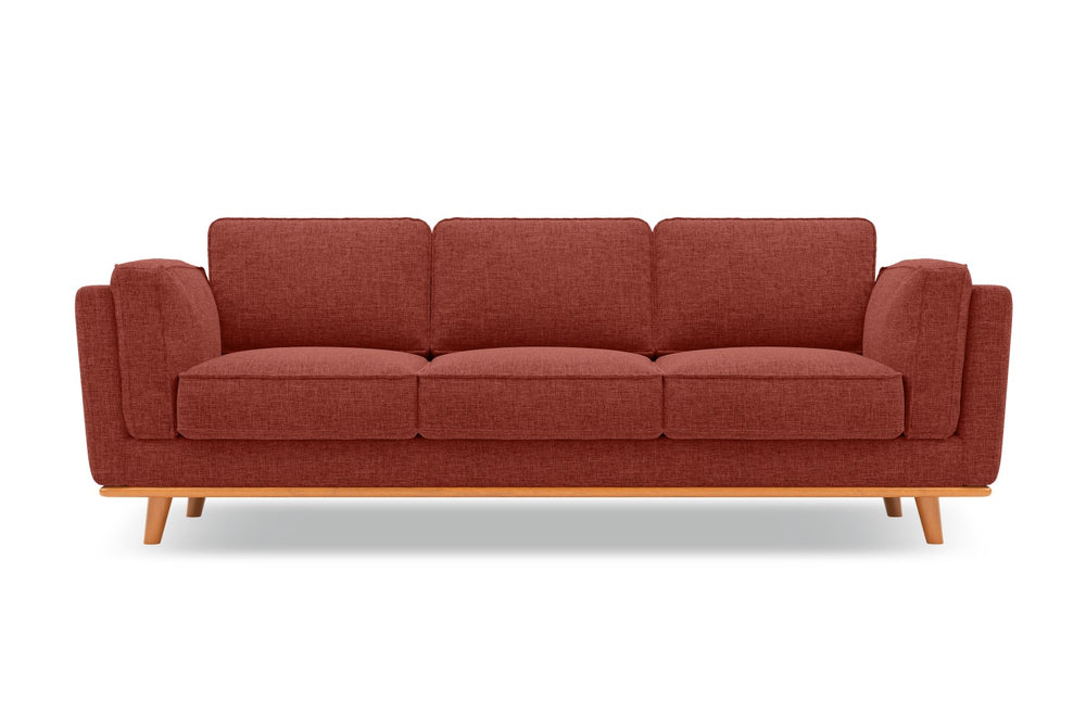 Valencia Artisan Swiss Linen Three Seat Sofa, Red