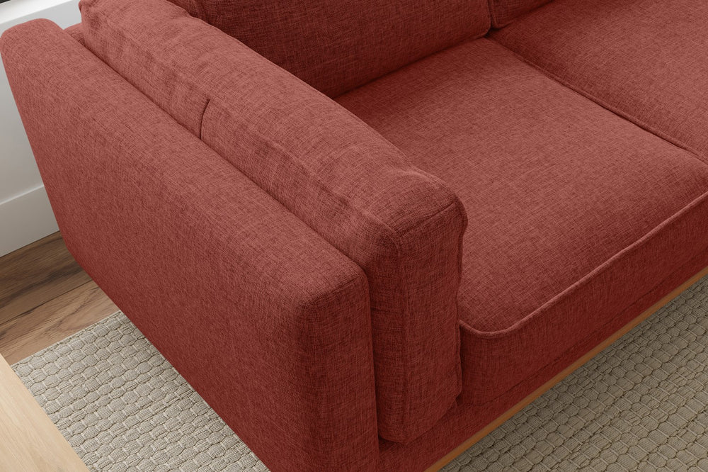 Valencia Artisan Swiss Linen Three Seat Sofa, Red