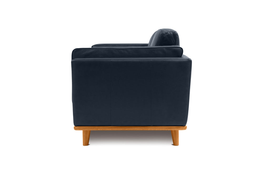 Valencia Artisan Top Grain Leather Loveseat Sofa, Blue Color