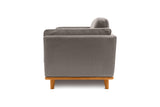 Valencia Artisan Top Grain Leather Loveseat Sofa, Light Grey Color