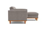 Valencia Artisan Top Grain Leather Three Seats with Right Chaise Leather Sofa, Light Grey Color