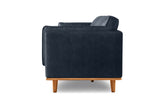 Valencia Artisan Wide Three Seats Leather Sofa, Blue Color