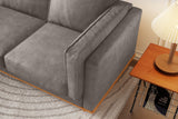 Valencia Artisan Wide Three Seats Leather Sofa, Light Grey