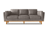 Valencia Artisan Wide Three Seats Leather Sofa, Light Grey