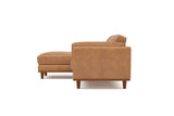 Valencia Artisan Top Grain Leather Three Seats with Left Chaise Leather Sofa, Tan Color