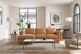 Valencia Artisan Top Grain Leather Three Seats with Left Chaise Leather Sofa, Tan Color