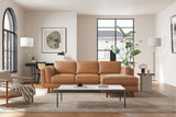 Valencia Artisan Top Grain Leather Three Seats with Right Chaise Leather Sofa, Tan Color