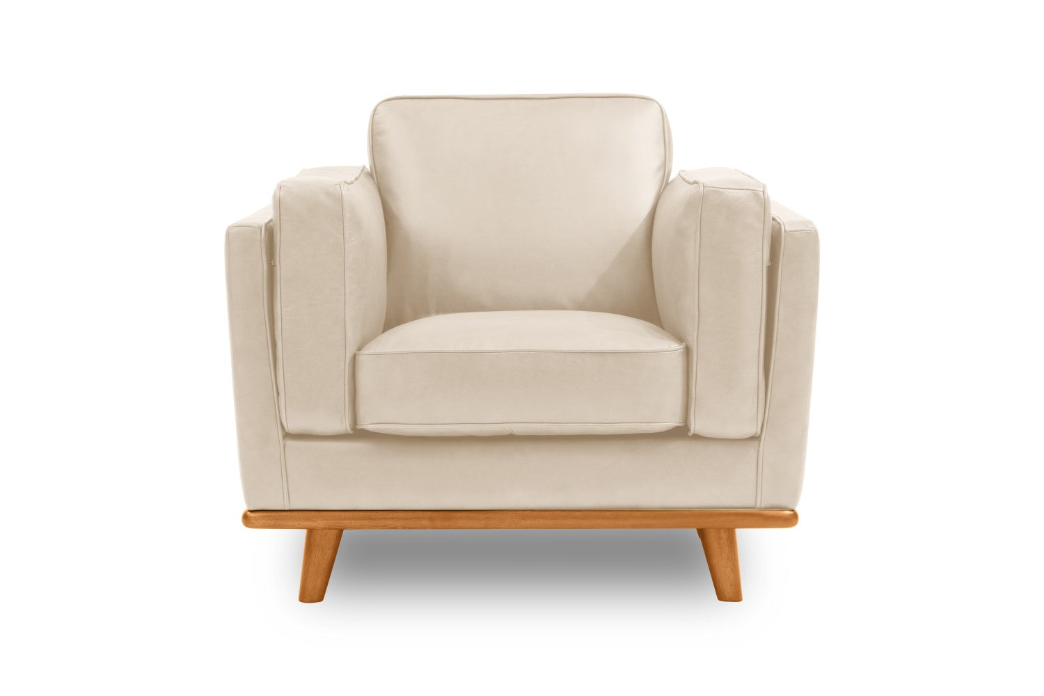 Valencia Artisan Leather Accent Chair, Beige Color