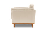 Valencia Artisan Leather Accent Chair, Beige Color