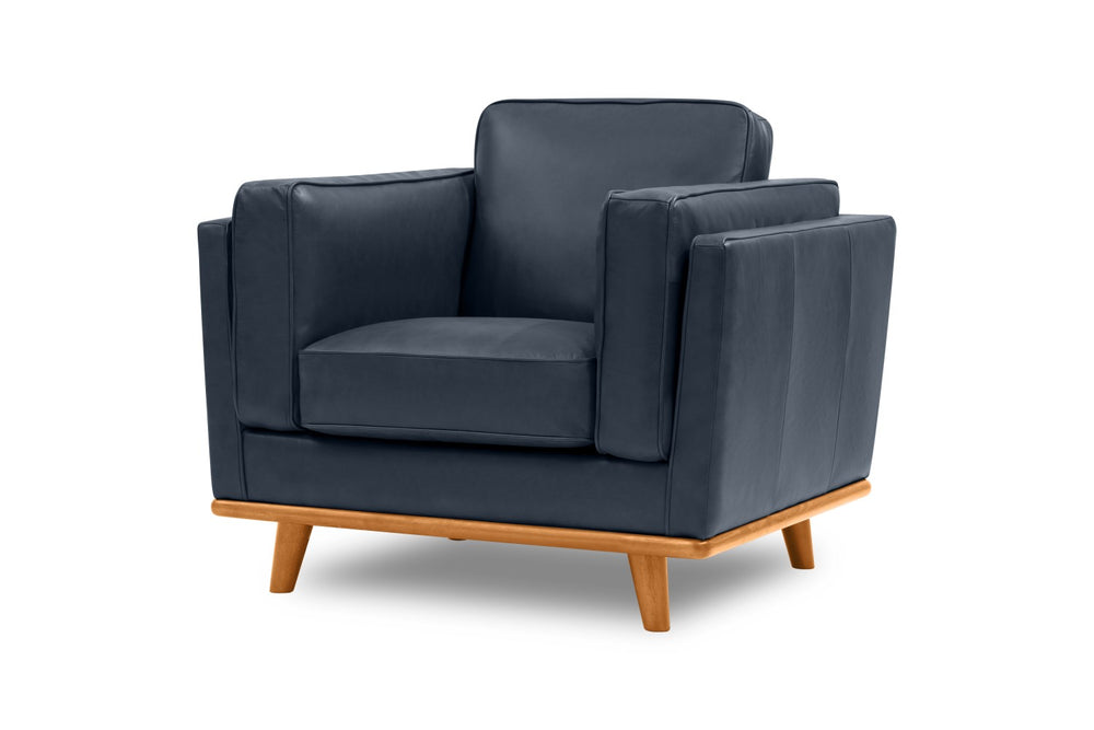 Valencia Artisan Leather Accent Chair, Blue Color