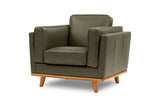 Valencia Artisan Leather Accent Chair, Dark Green Color
