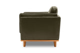 Valencia Artisan Leather Accent Chair, Dark Green Color