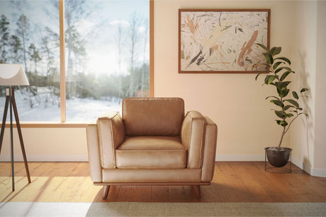 Valencia Artisan Leather Accent Chair, Tan Color