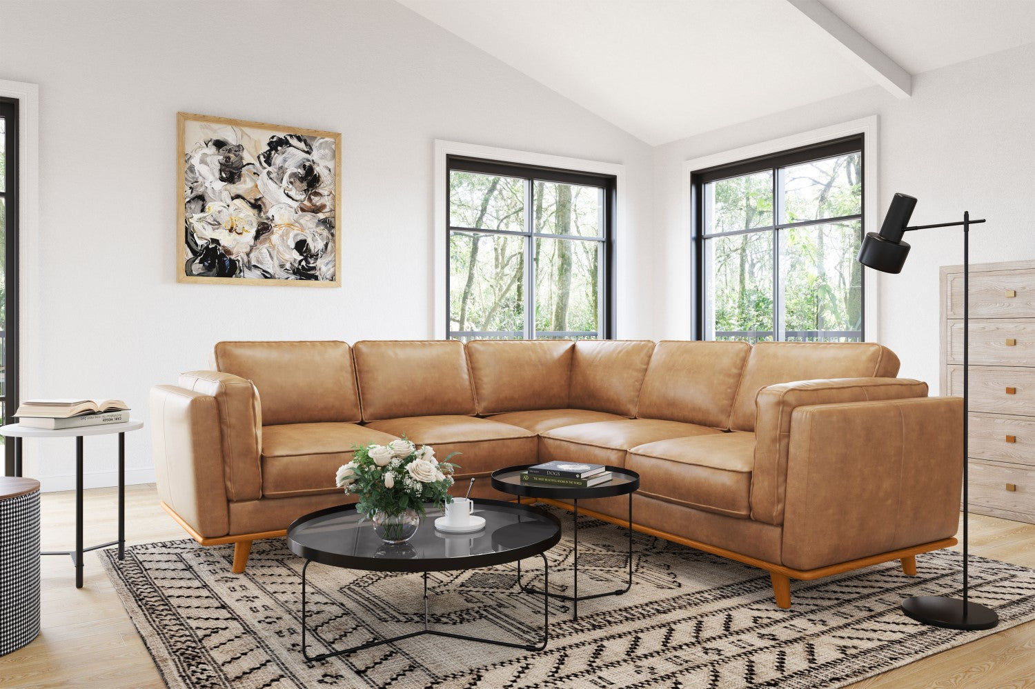 Tan sectional sales