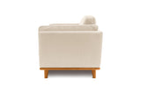 Valencia Artisan Top Grain Leather Loveseat Sofa, Beige Color