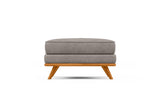Valencia Artisan Top Grain Leather Ottoman, Light Grey Color