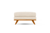 Valencia Artisan Top Grain Leather Ottoman, Beige Color