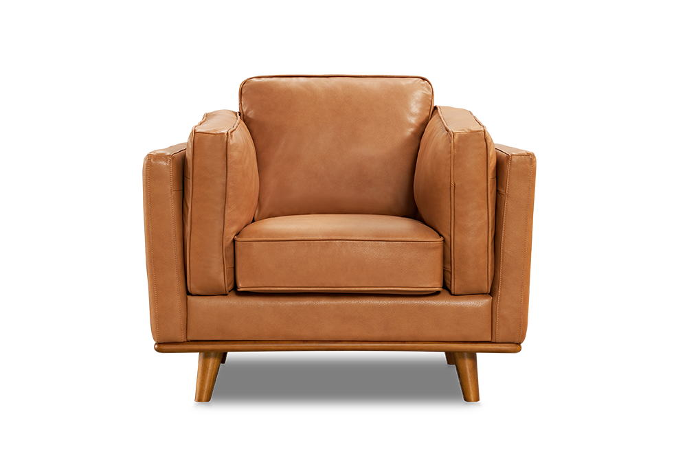 Valencia Artisan Leather Accent Chair, Cognac Color