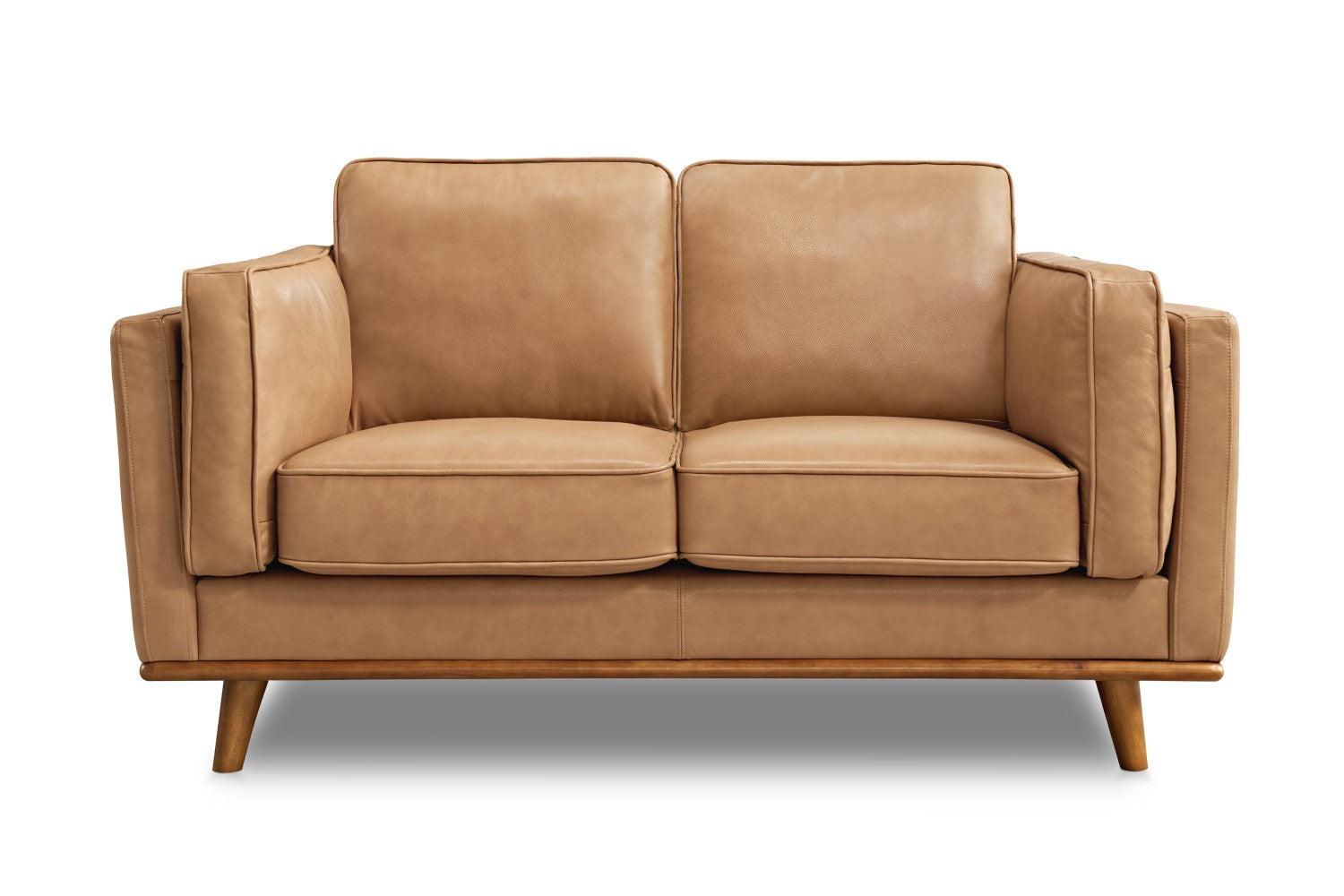 Valencia Artisan Top Grain Leather Loveseat Sofa, Tan Color