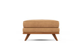 Valencia Artisan Top Grain Leather Ottoman, Tan Color