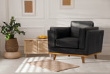 Valencia Artisan Leather Accent Chair, Black Color