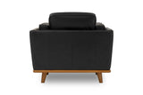 Valencia Artisan Leather Accent Chair, Black Color