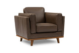 Valencia Artisan Leather Accent Chair, Chocolate Color
