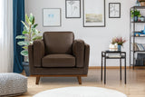 Valencia Artisan Leather Accent Chair, Chocolate Color
