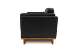 Valencia Artisan Wide Three Seats Leather Sofa, Black Color