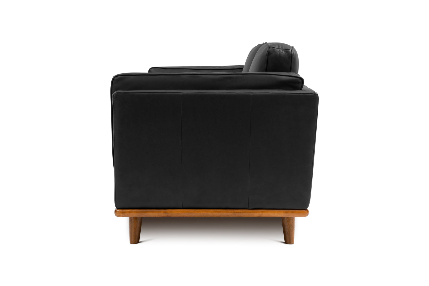 Valencia Artisan Wide Three Seats Leather Sofa, Black Color