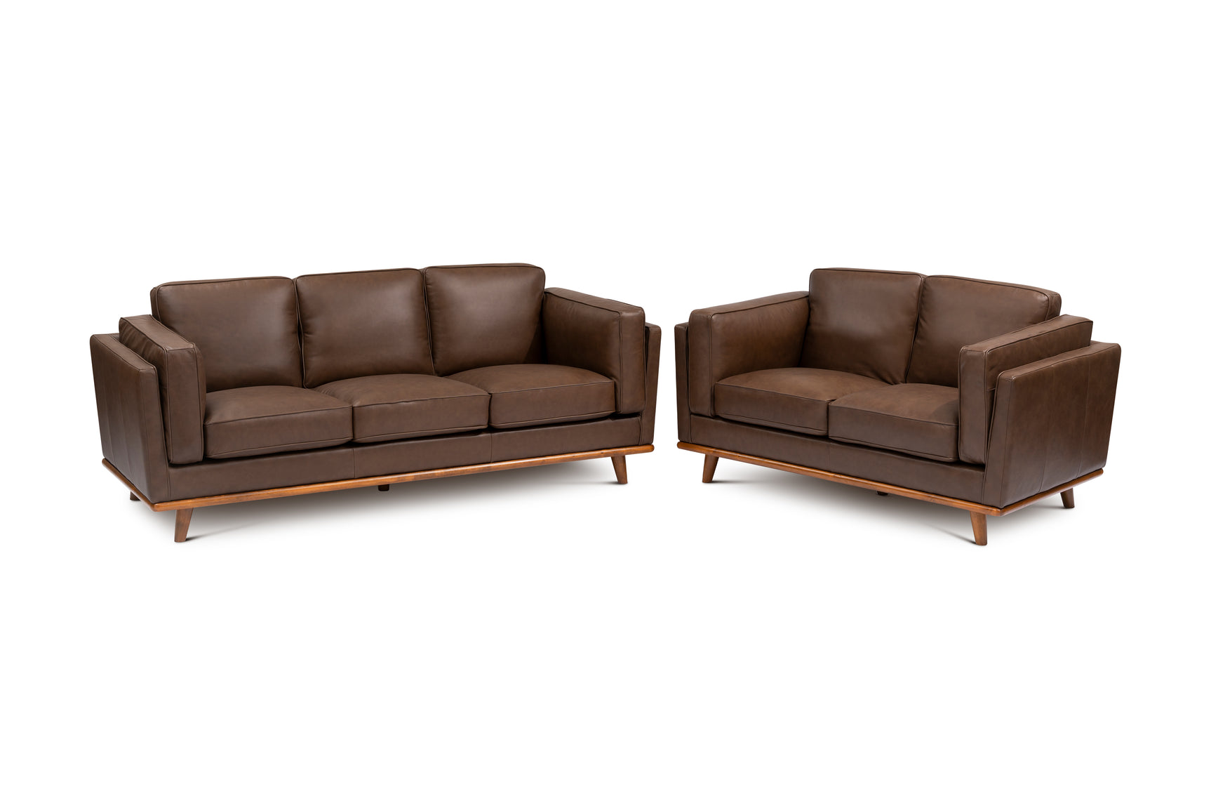 Valencia Artisan Wide Three Seats Leather Sofa, Dark Chocolate Color